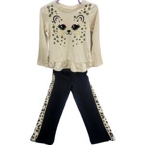 Garanimals‎ 2 Pc Set Kitty Cat Top with Black Pants Size 3T